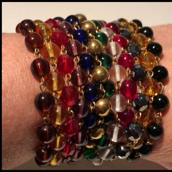 VINTAGE JEWEL BEADED BRACELET - Picture 2 of 7